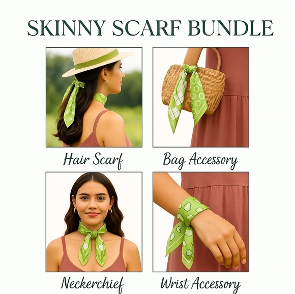 New! Bundle Skynny  Scarf - Picture 9 of 11